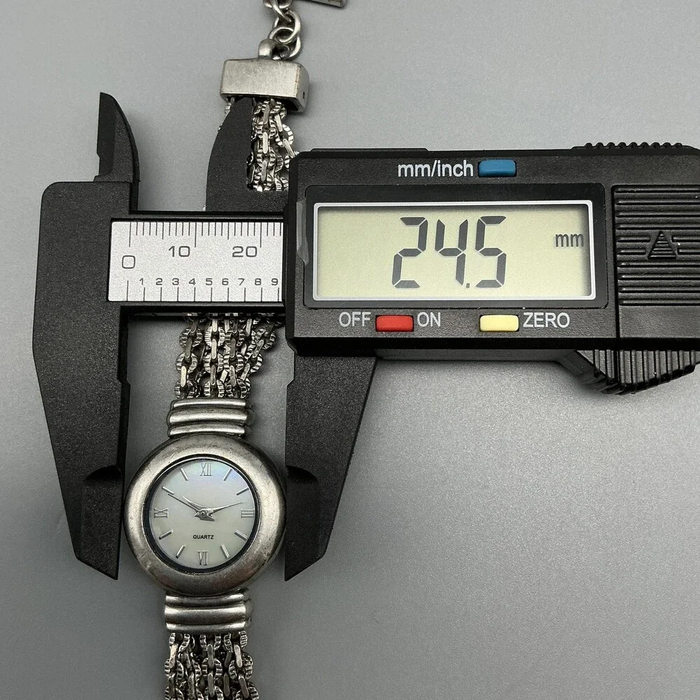 J. Jill Womens Watch 25mm MOP Dial Silver Tone Chain Bracelet New Battery 8